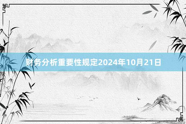 财务分析重要性规定2024年10月21日