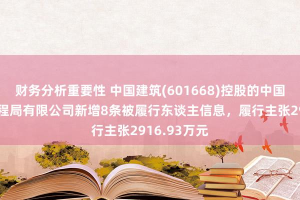 财务分析重要性 中国建筑(601668)控股的中国建筑第七工程局有限公司新增8条被履行东谈主信息，履行主张2916.93万元