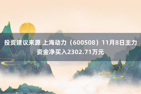 投资建议来源 上海动力（600508）11月8日主力资金净买入2302.71万元