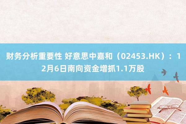 财务分析重要性 好意思中嘉和（02453.HK）：12月6日南向资金增抓1.1万股