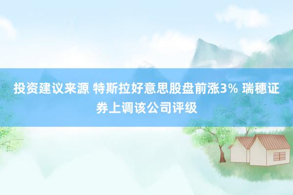 投资建议来源 特斯拉好意思股盘前涨3% 瑞穗证券上调该公司评级