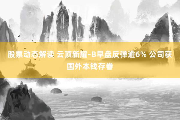 股票动态解读 云顶新耀-B早盘反弹逾6% 公司获国外本钱存眷