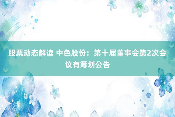 股票动态解读 中色股份：第十届董事会第2次会议有筹划公告